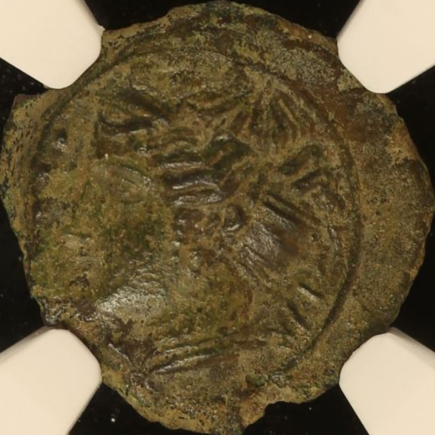 【“滅びゆくヒメラの翠影”】ヒメラ ヘミリトロン銅貨〈NGC AU〉— ニンフ胸像 & 月桂冠の六点図