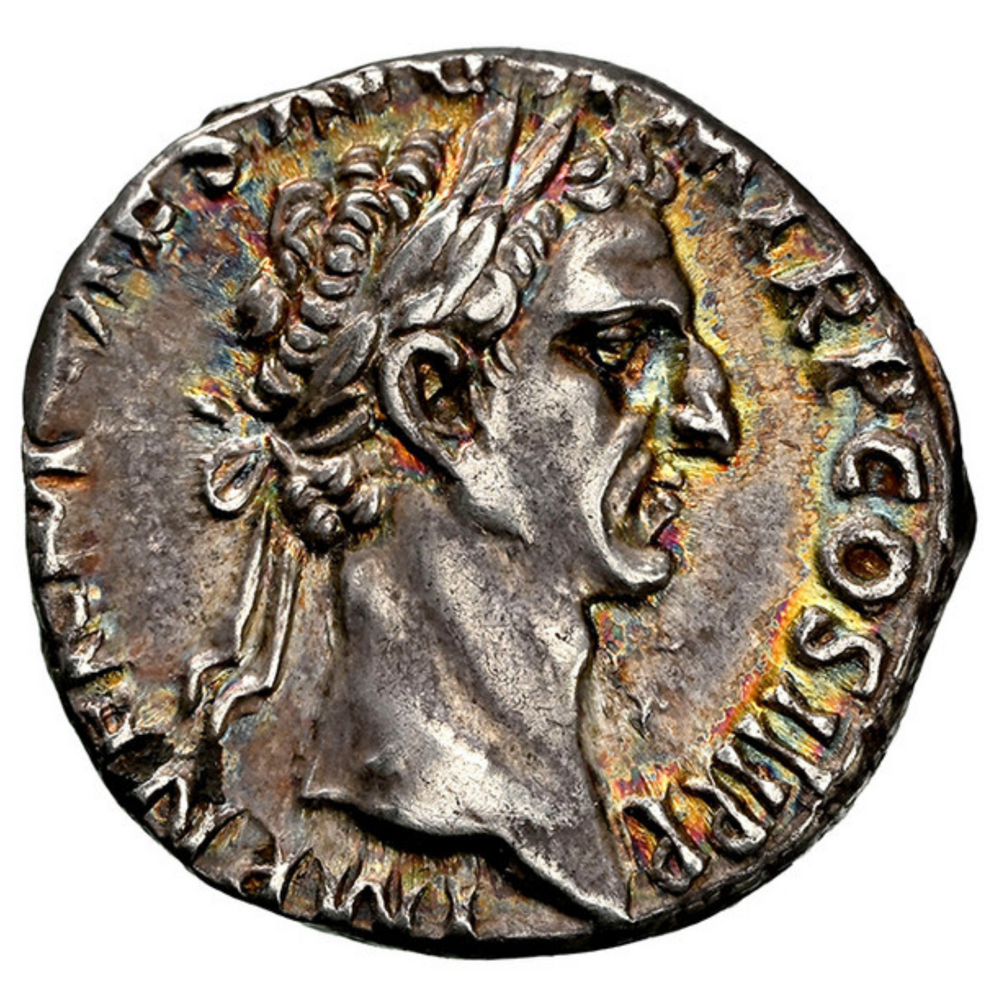 【“幸運の舵”で帝国を立て直す】ネルウァ デナリウス銀貨〈NGC Ch XF〉— FORTVNA&AVGVST タイプ
