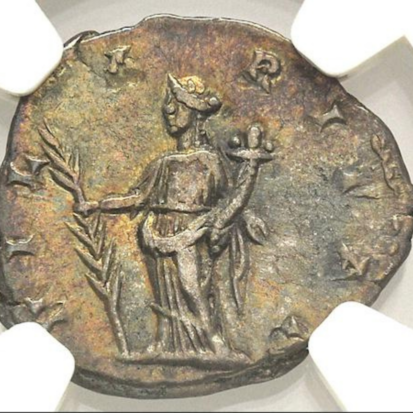 【セウェルス朝の女帝】ユリア・ドムナ デナリウス銀貨 〈NGC Ch XF〉— HILARITAS タイプ