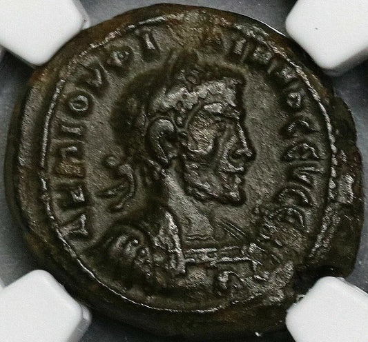 【“ナイル銀が讃えた太陽の後継”】フィリップス・アラブス テトラドラクマ銀銅貨〈NGC Ch XF 5/5 Strike 4/5 Surface〉— 月桂冠肖像 & 立像サラピス